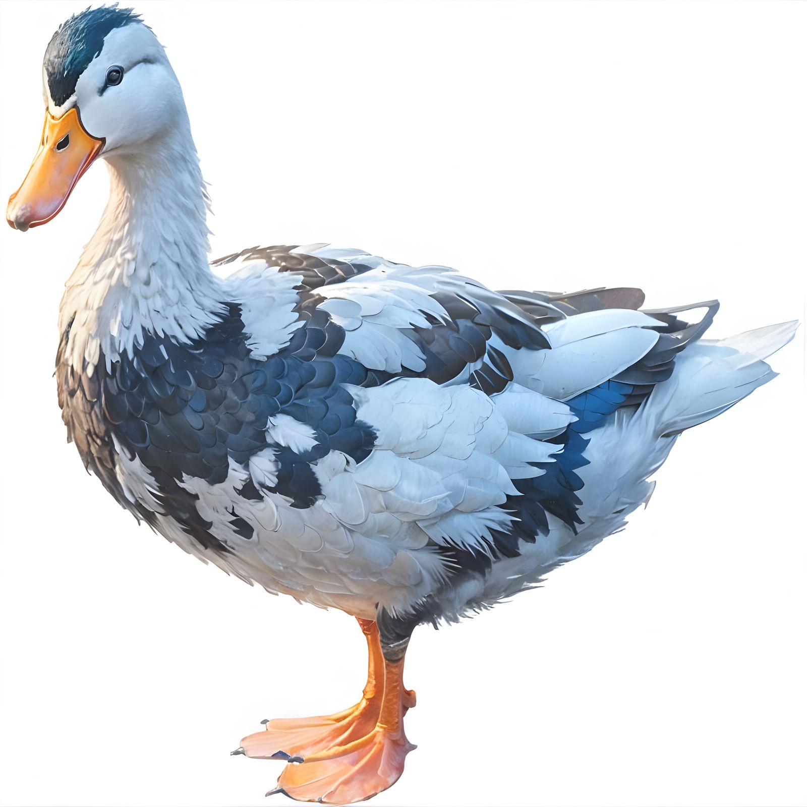 Detailed Duck Portrait in Hyperrealistic Style