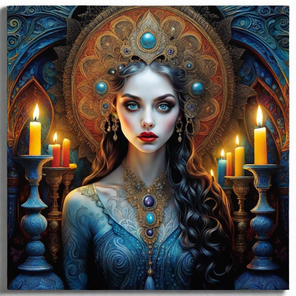 Gothic Woman Portrait in Tim Burton Style