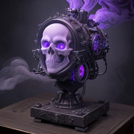 Sinister 3D Skull with Galaxy Eyes