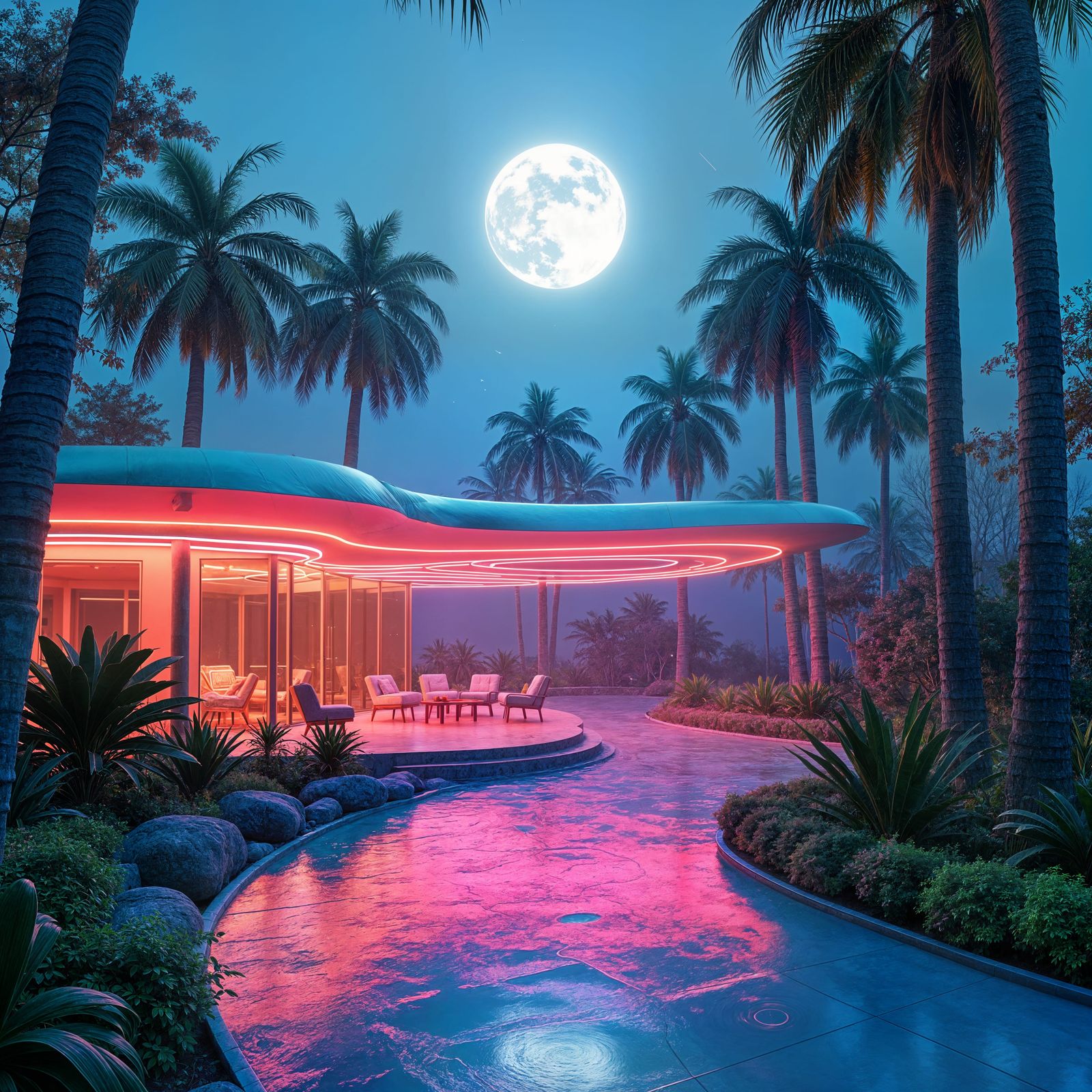 Synthwave Retreat for Relaxation and Contemplation