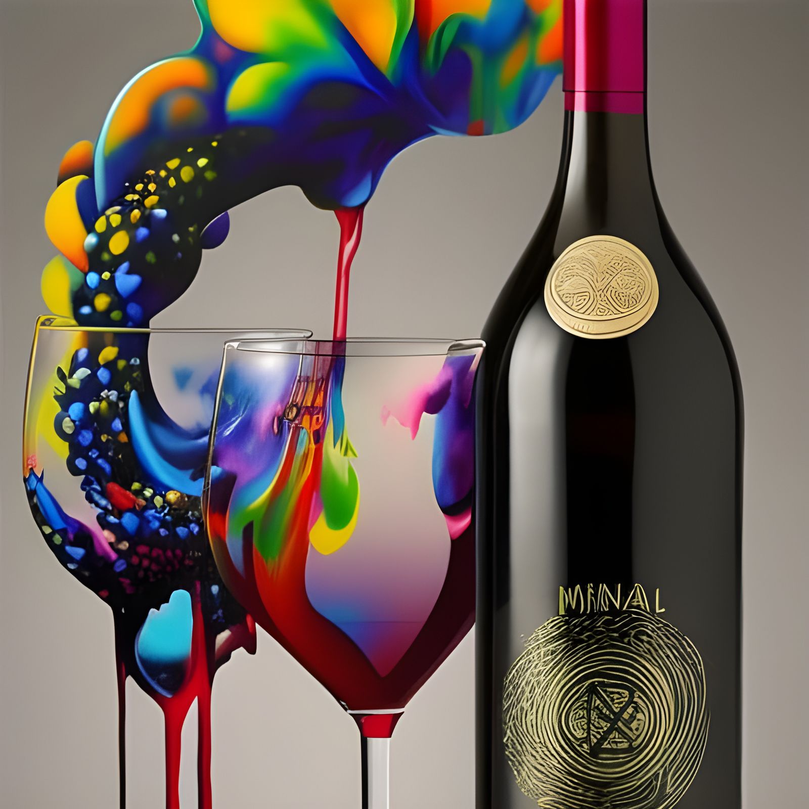 Wine Over Graffiti: Polychromatic Splash Art