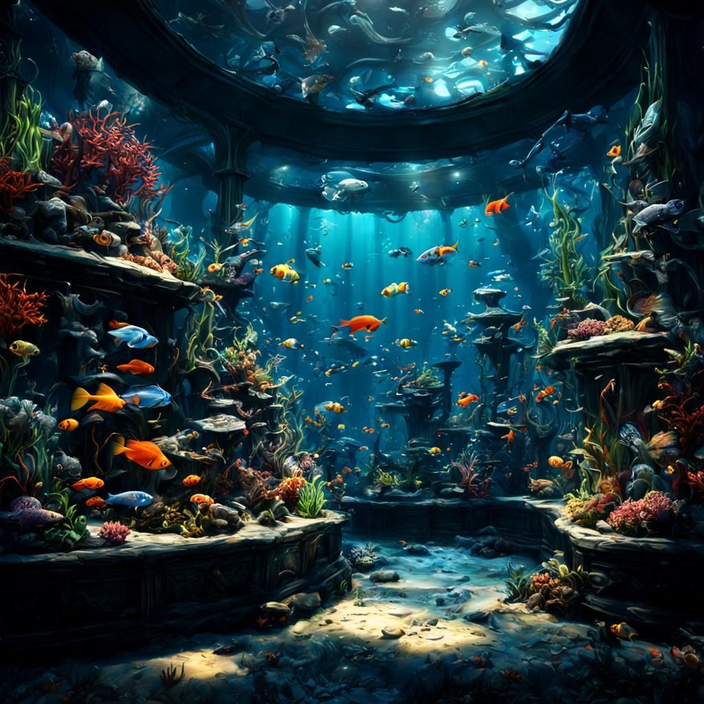 Lush Aquarium with Diverse Aquatic Life