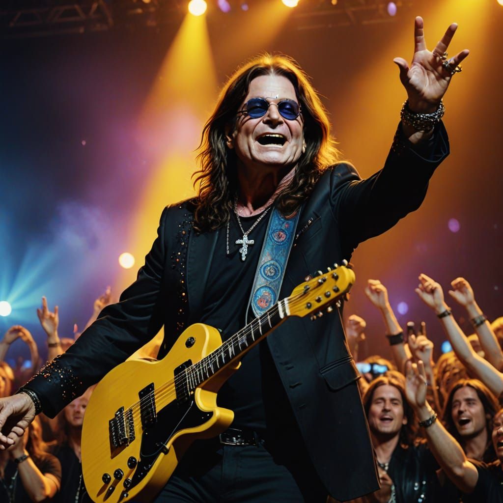 Ozzy Osbourne's Heavenly Rock Concert: A Digital Art Tribute
