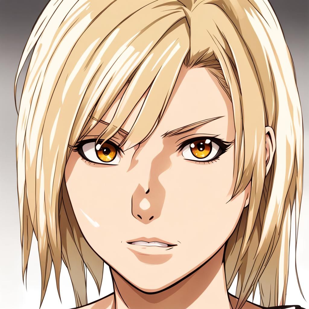 Blonde Anime Girl in Manga Style