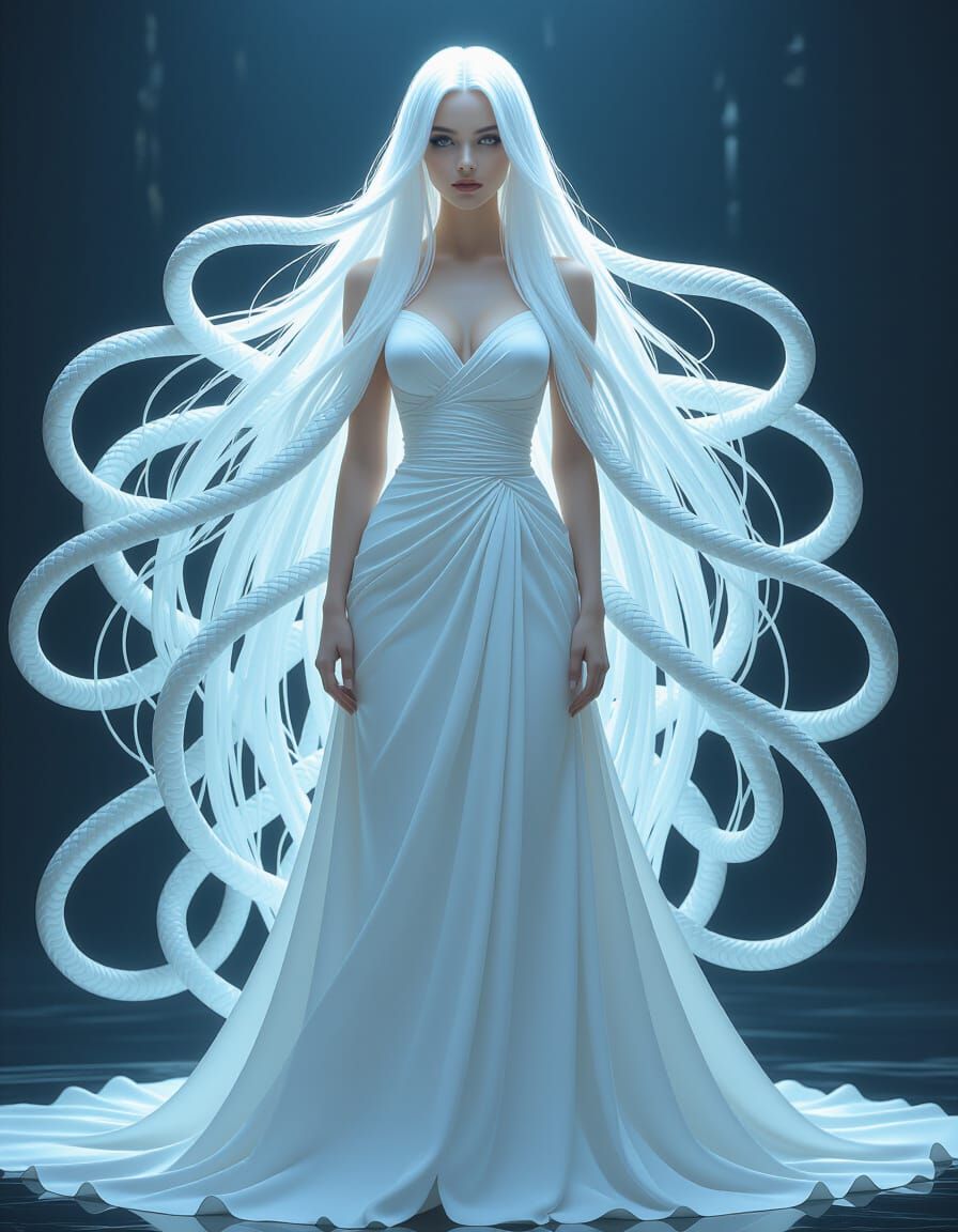 Cobra Woman in Futuristic Style