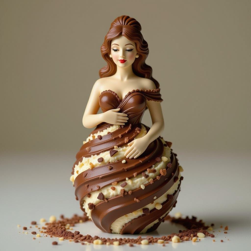 Chocolate Ice Cream Venus in Playful Dessert Style