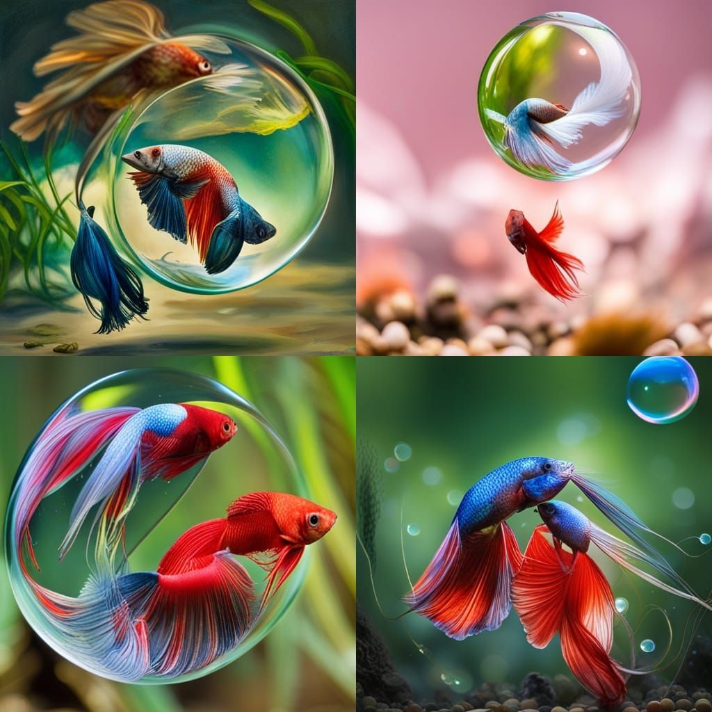 Siamese Fighting Fish Building a Bubble Nest