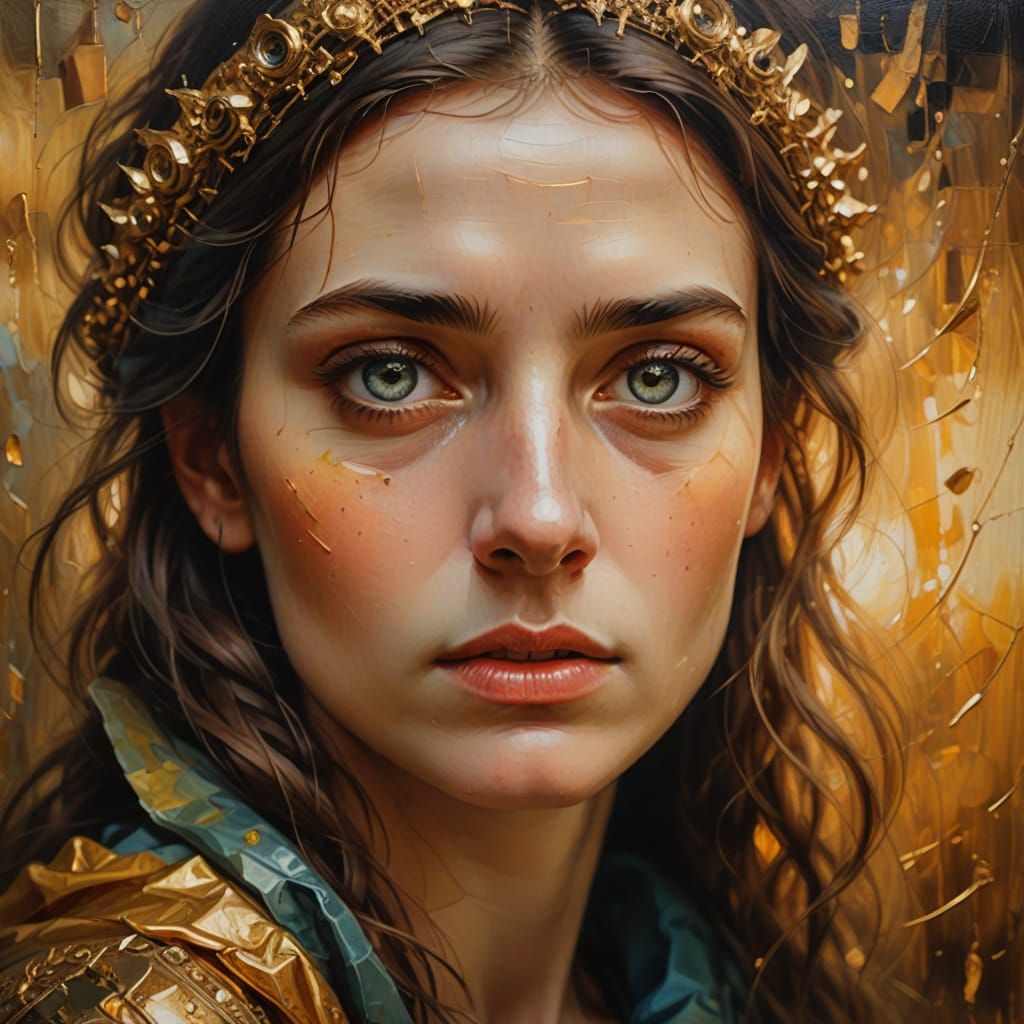 Dreamy Portrait in Oil Painting Style