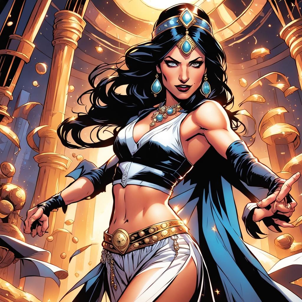 Zatanna as a Belly Dancer, Comic Book Art