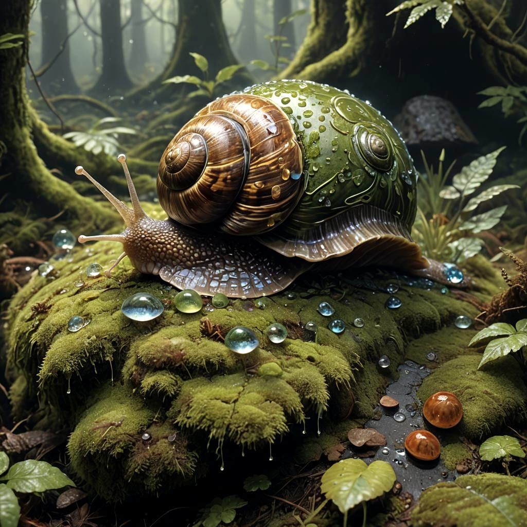 Hyperrealistic Snail with Intricate Details