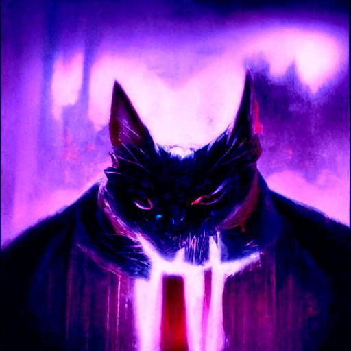 Sinister Catman in Fantasy Art Style