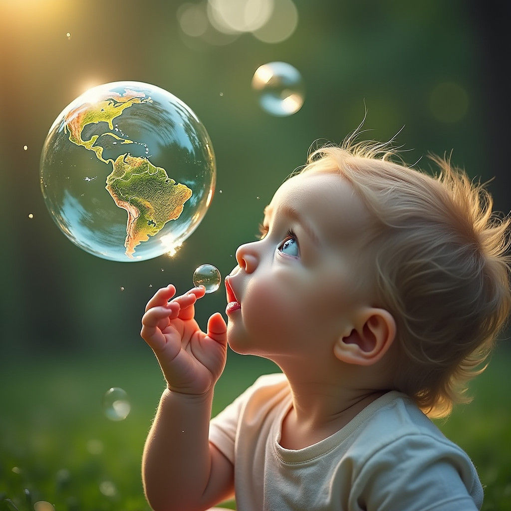 Microcosm Bubbles: A Baby's Earthly Creation