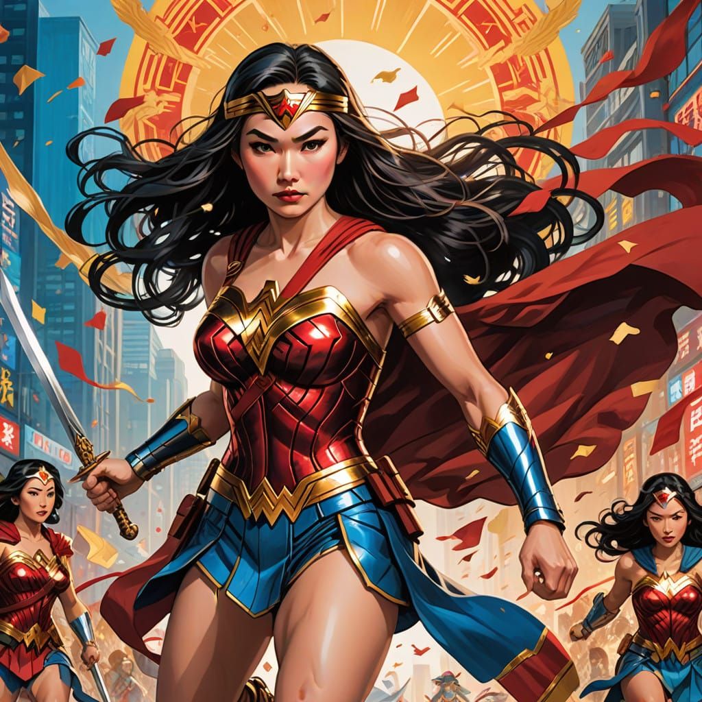 Chinese Cosplayers Channel Wonder Woman in Vibrant, Dynamic....