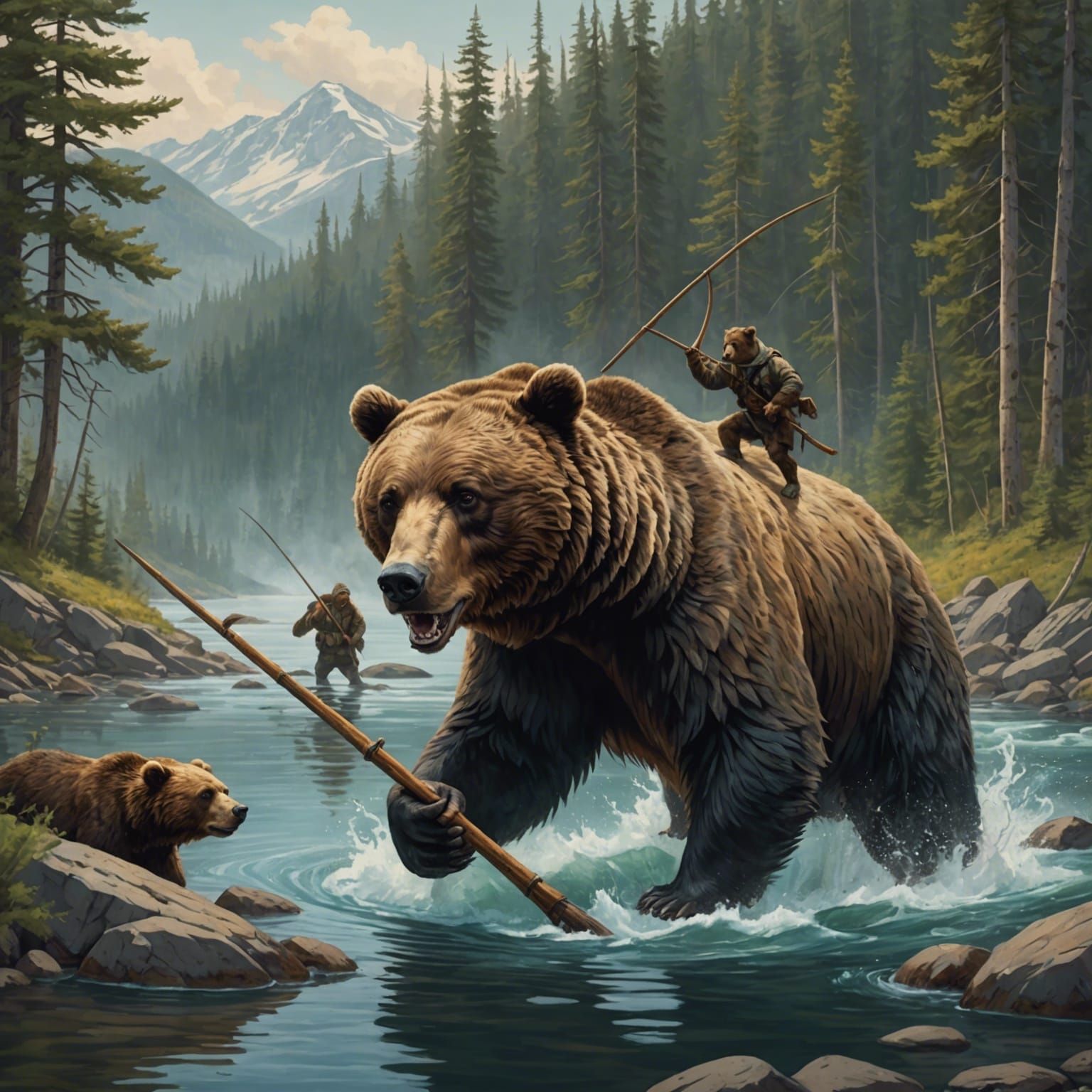 Unlikely Hunter: Fish Spears Bear