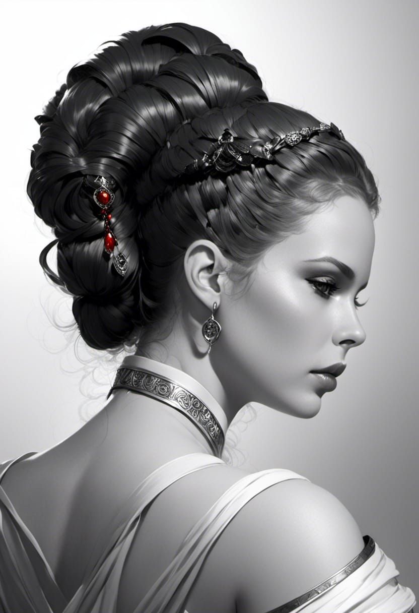 Rococo Redhead in Detailed Toga Portrait