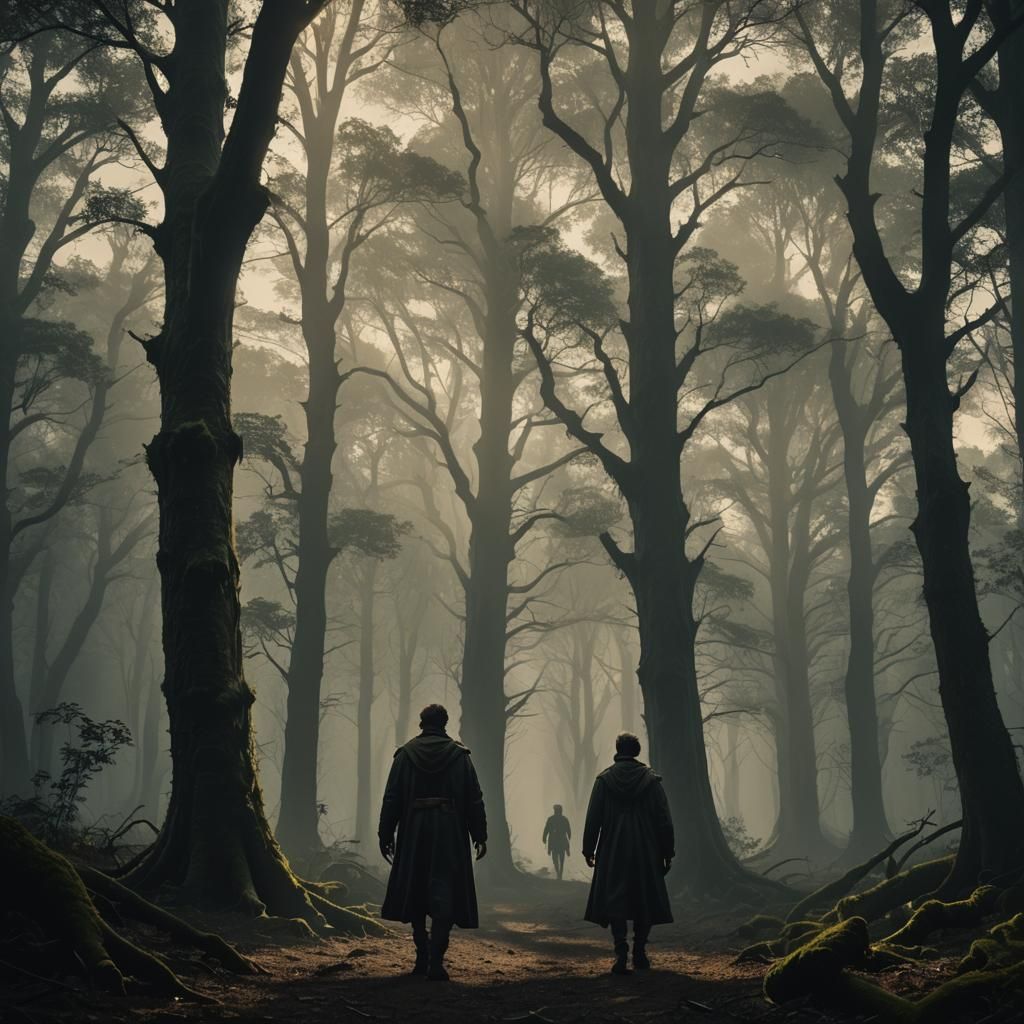 Heroic Figure Faces Demise in Mystical Forest