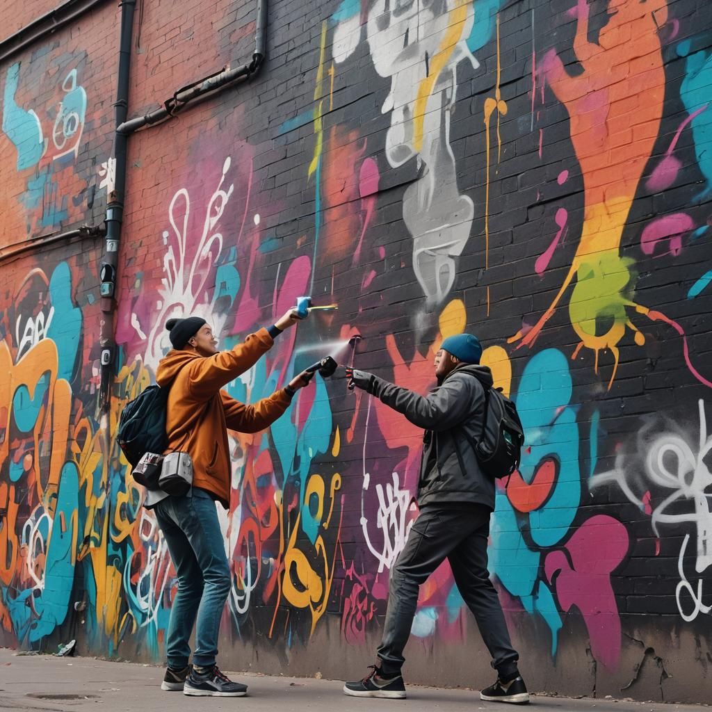 Vibrant Street Art in Fantasy Concept Style