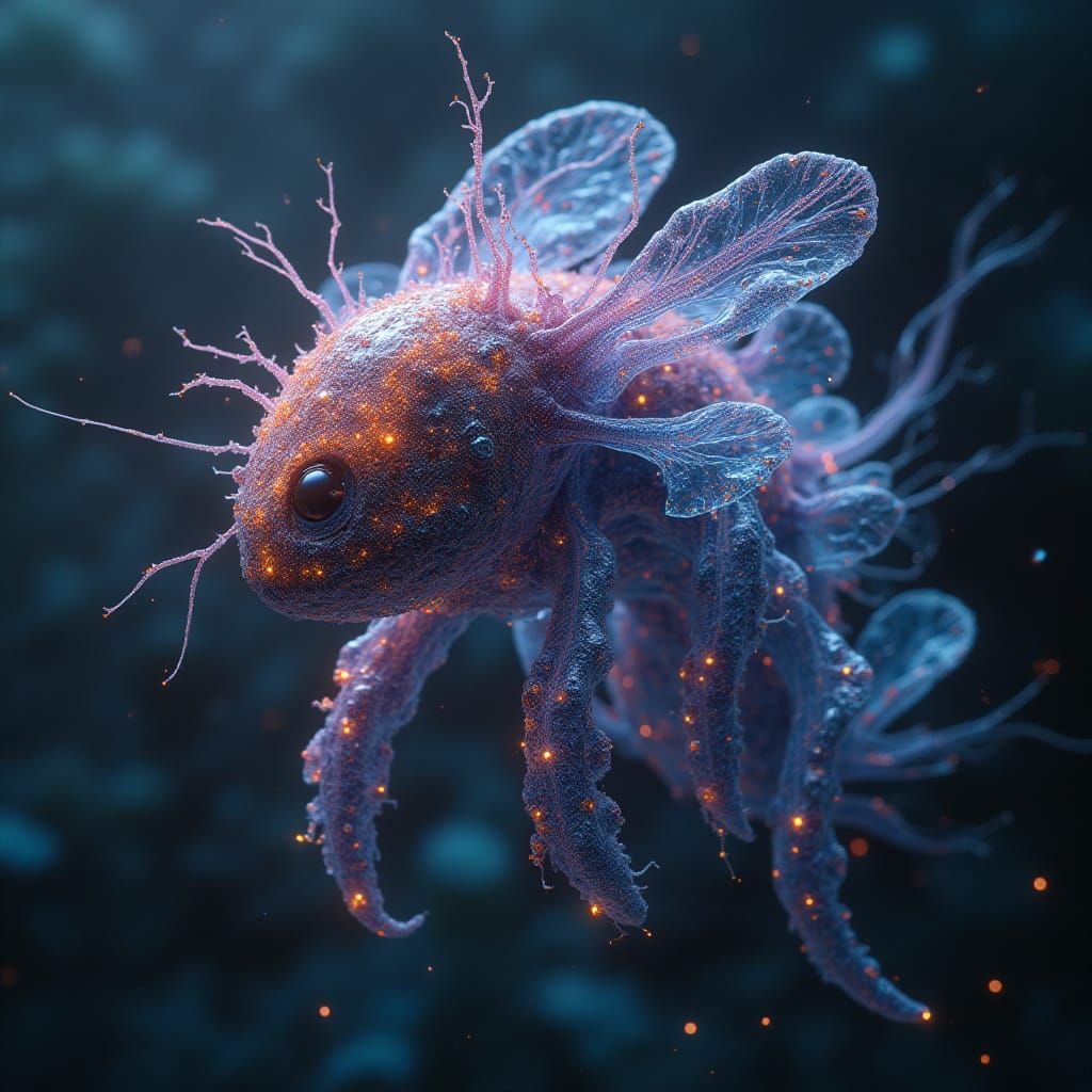 Surreal Cybernetic Organism in Impossible Lab, Cinematic Sur...