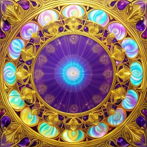 Golden Parchment Scroll with Rainbow Lighting