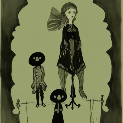 Magic Poppet Dolls in Victorian Storybook Illustration