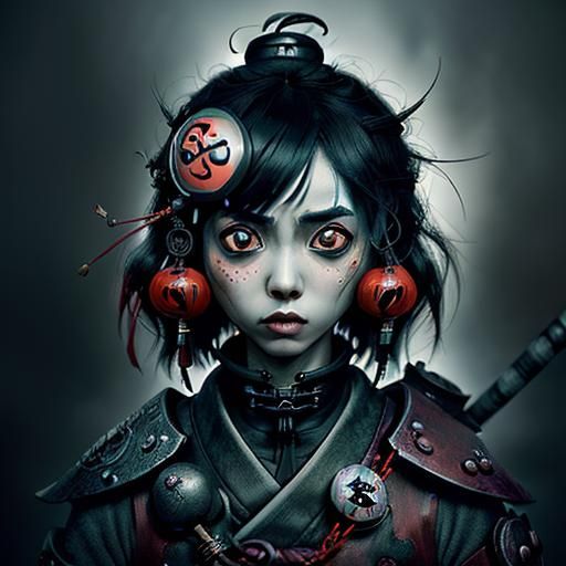 Dystopian Fantasy Person in 3D Shaded Style