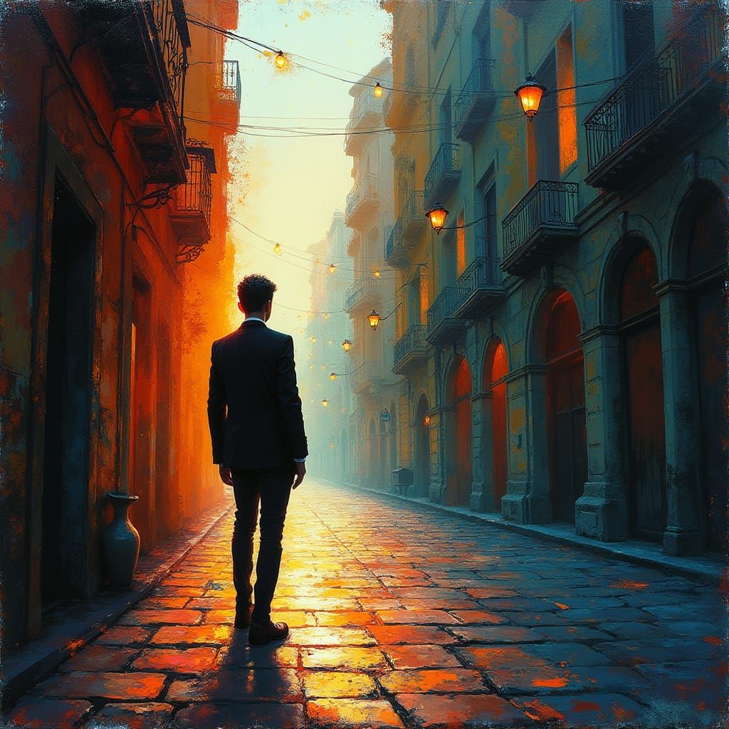 Urban Isolation in Splash Art Style