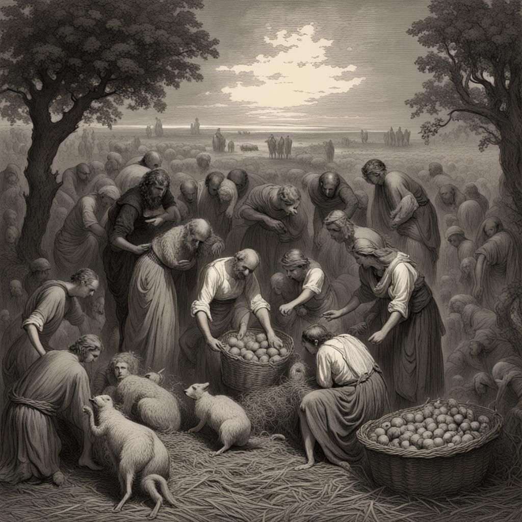Horror Lammas Eve Harvest in Doré Style