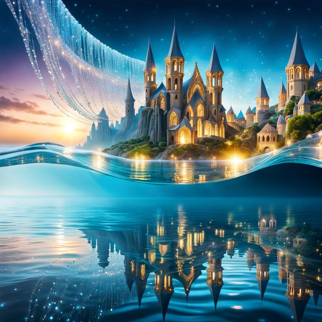 Crystal Fairy City Above the Sea