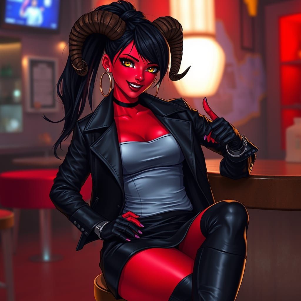 Bloodred Fantasy Character in Photorealistic Style