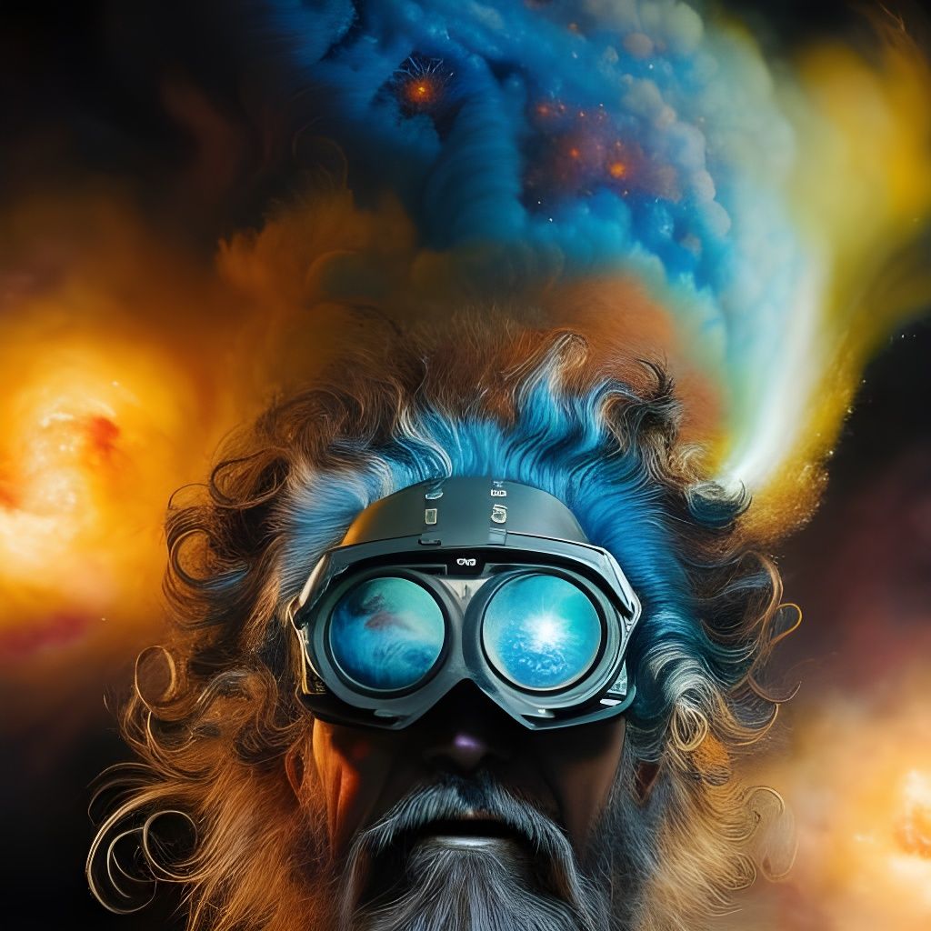 Nebula Vortex Goggles: Dieselpunk Mad Scientist Portrait