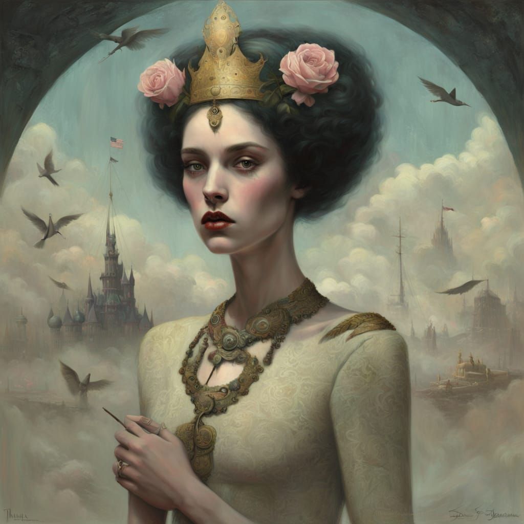 Nilotic Princess Marches to War in Dreamlike Surrealism