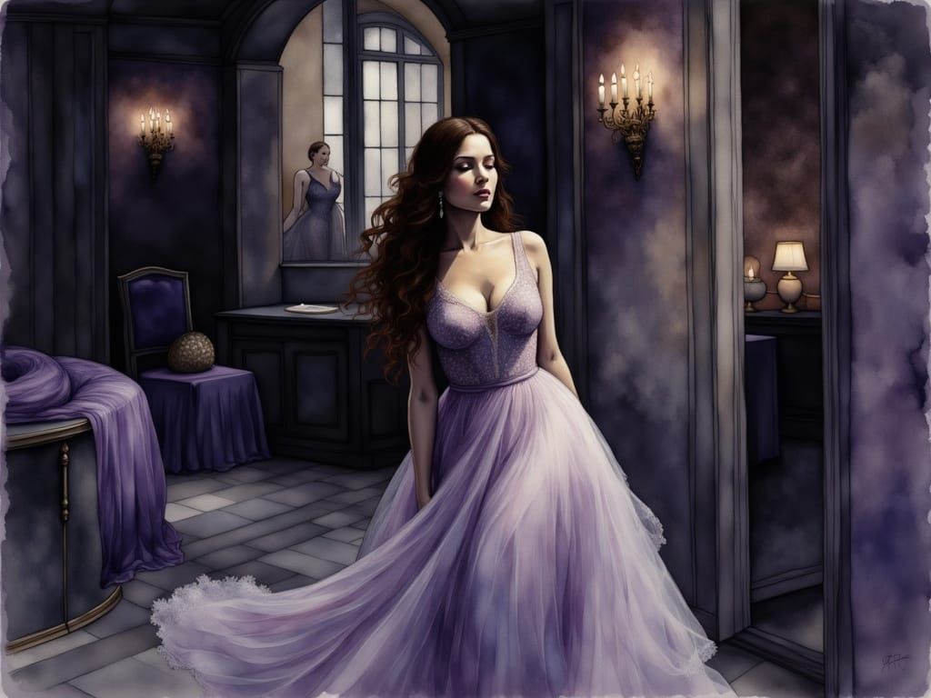 Raquel Welch in Liquid Ink Film Noir Style