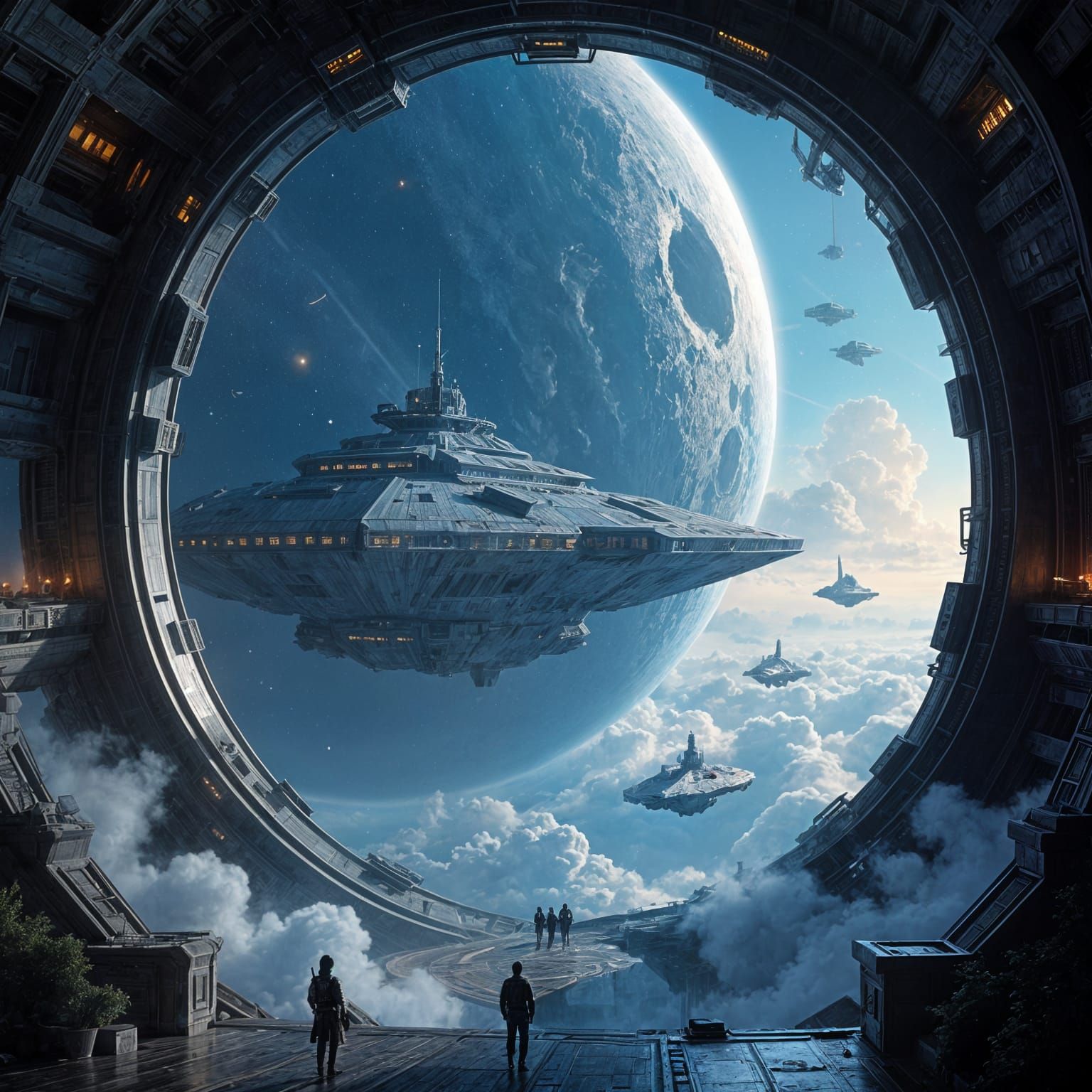 Secret Asteroid Base with Galactic Command Bridge