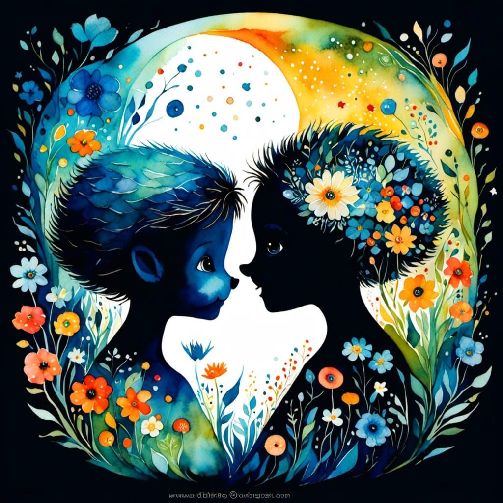 Whimsical Hedgehog Portrait in Watercolor Meadow