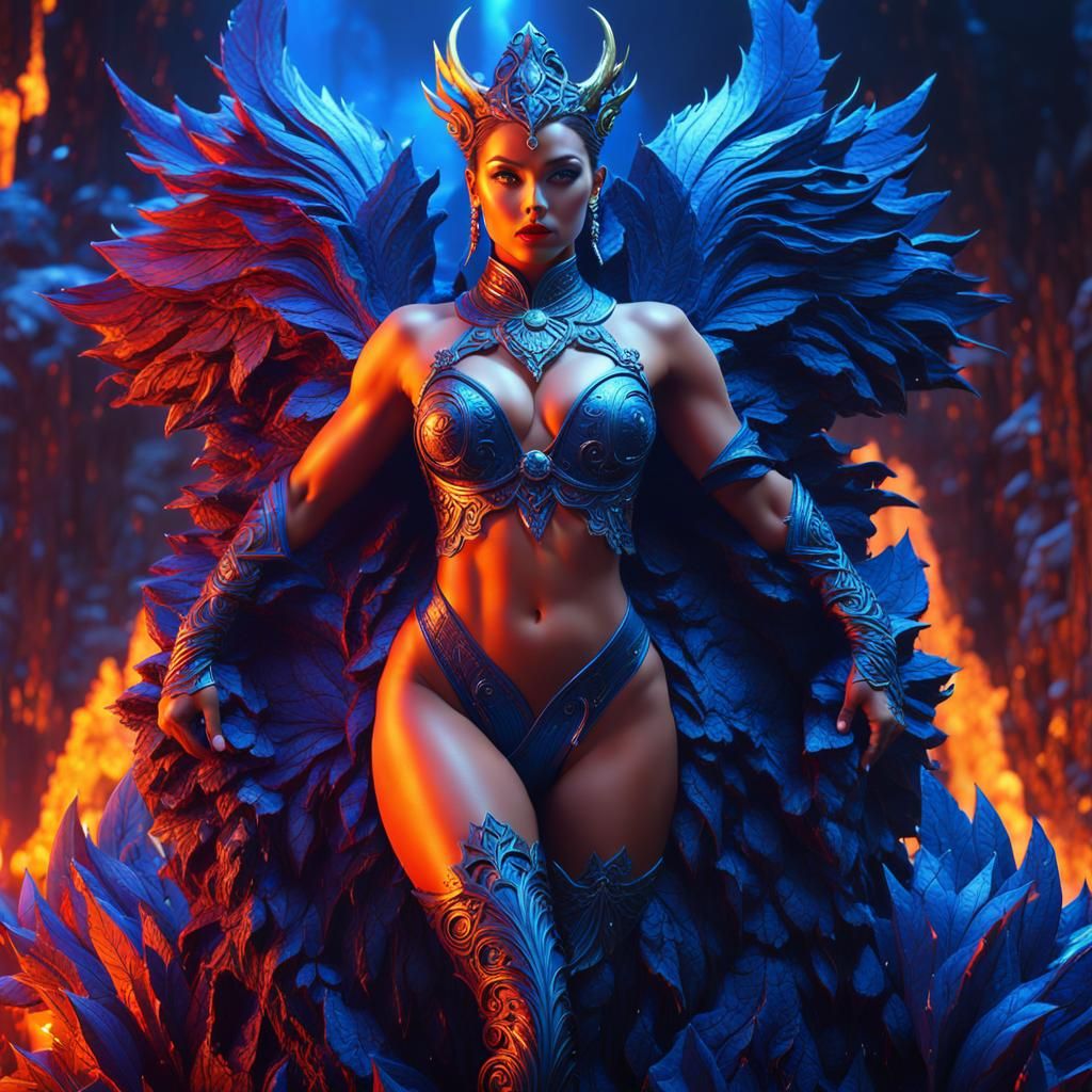 Detailed Matte Painting of a Curvaceous Woman