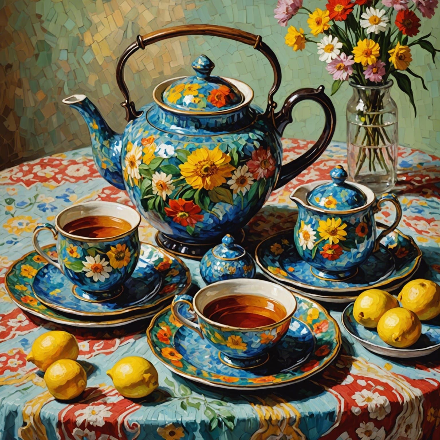 Impasto painting - Morning Tea