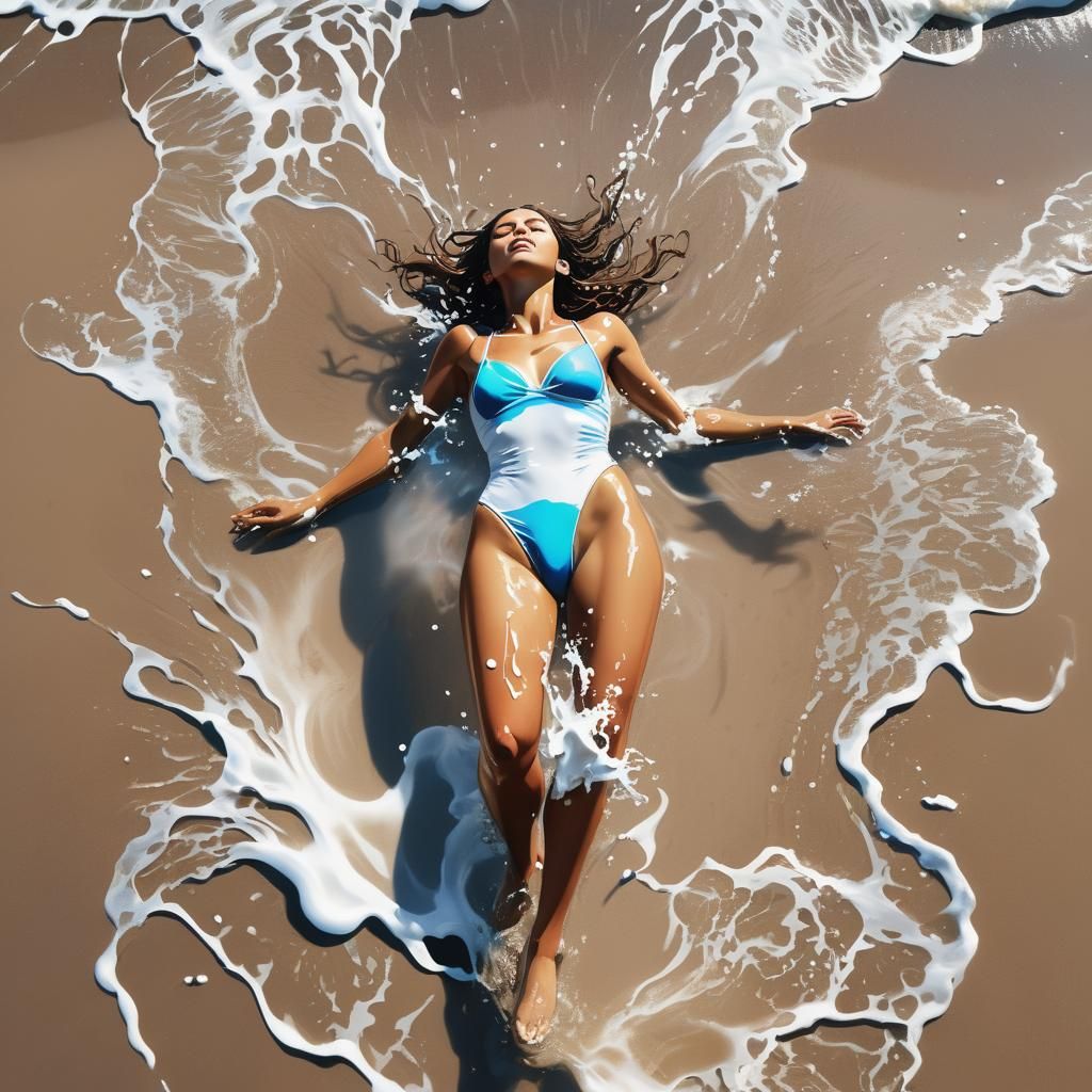 A touch of water at the beach