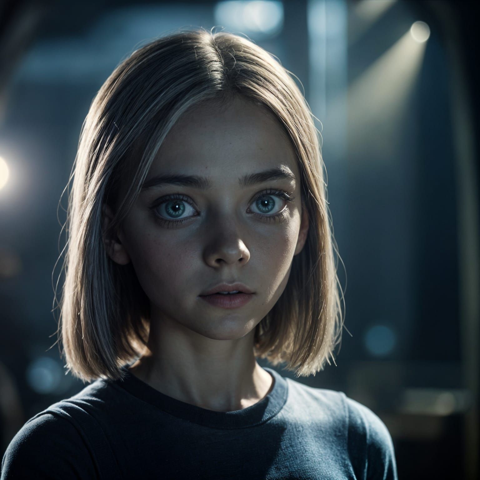 Alien Hybrid Girl: Cinematic Film Still