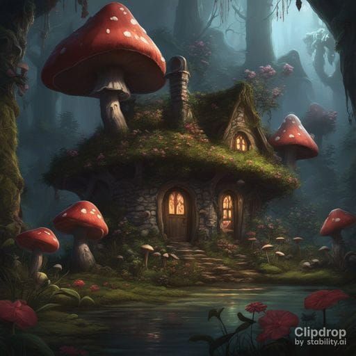 Enchanting AI-Generated Shroom Cottage