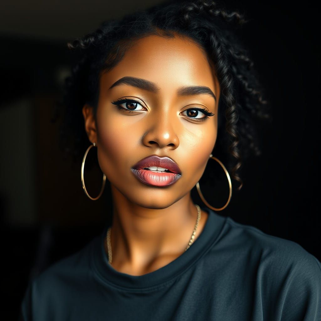 African American Gen Z Girl Wearing Modern Streetwear