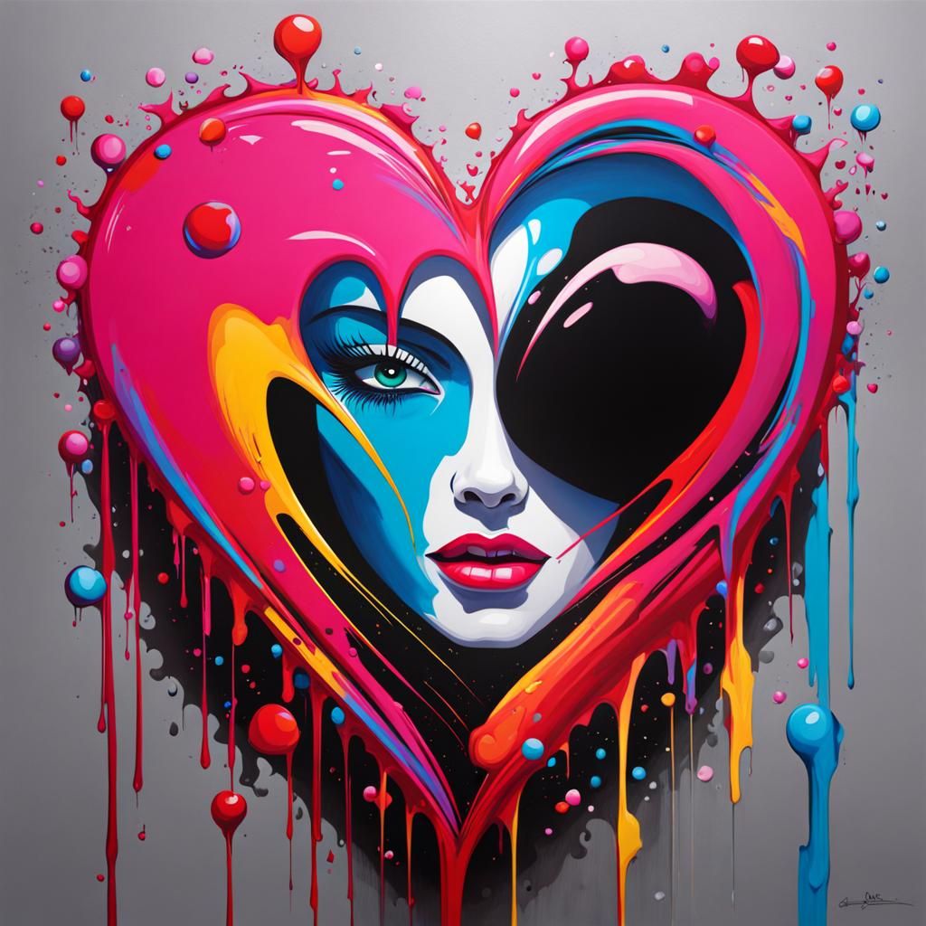 Valentine Graffiti Street Art in Splash Style