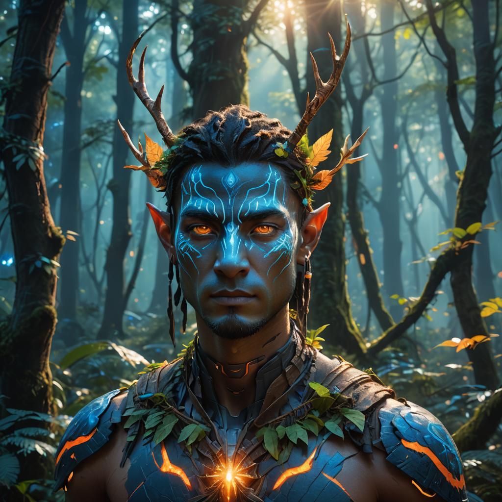 Mystical Avatar in Fantasy Forest Concept Art