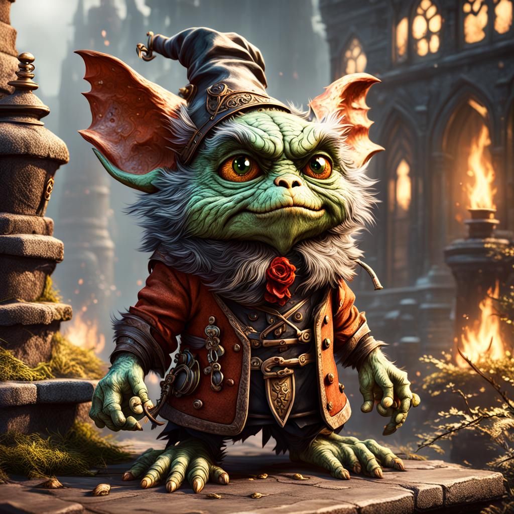 Adorable Gremlin Chimney Sweep: Fantasy Concept Art
