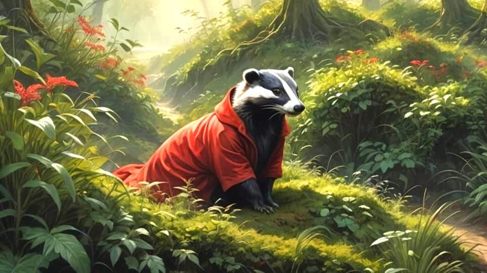 Badger in Red Coat Fantasy Concept Art