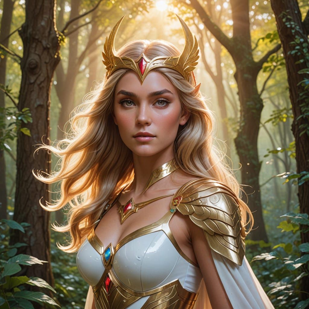 She-ra in Forest, Artgerm Style Fantasy Illustration