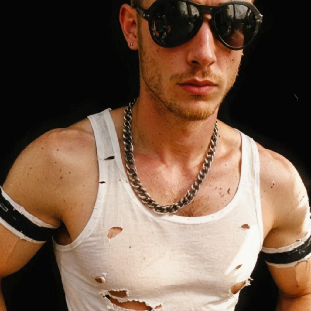 Young Man in Wifebeater Shirt and Shades