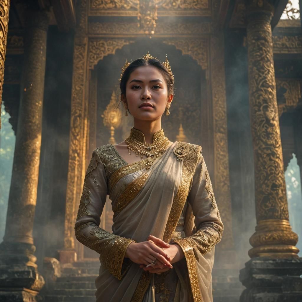 Hyperrealistic Portrait of the Thai Queen