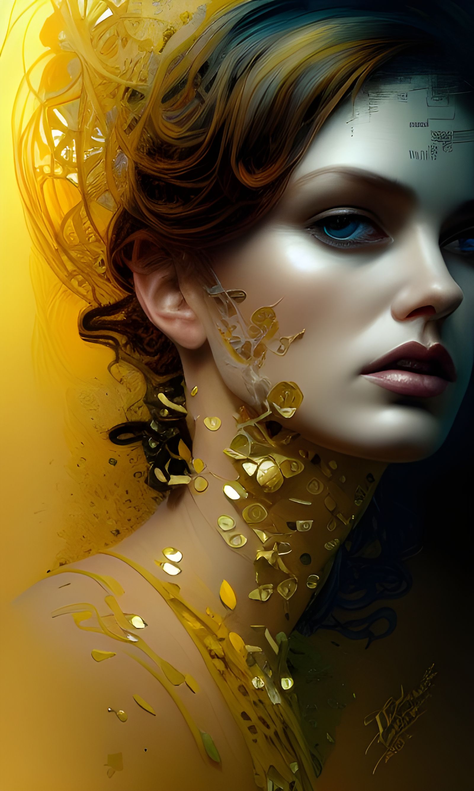 Ethereal Golden Truth: Intricate Concept Art