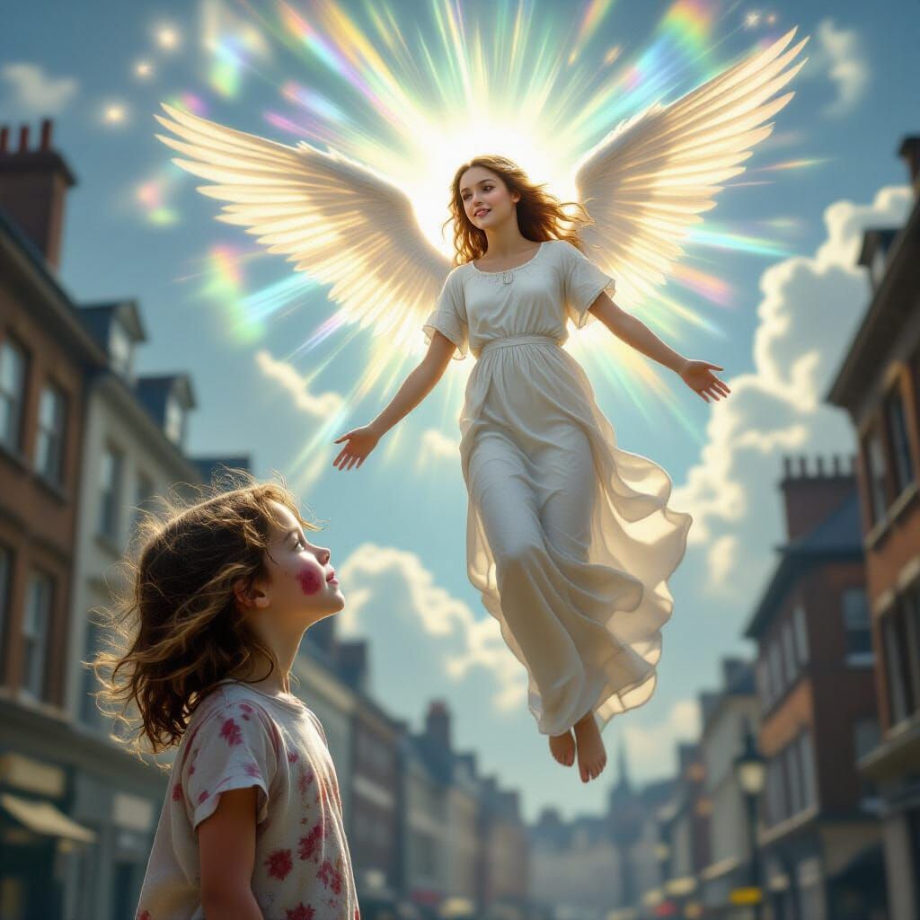 Heavenly Angel Reaches Out to Girl in London