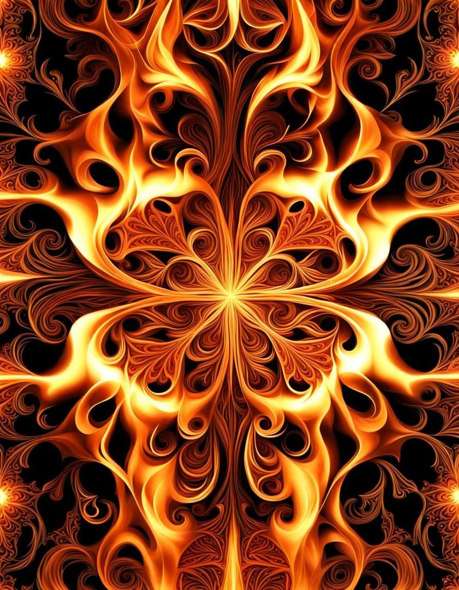 Fiery Filigree: Fractal Flame Art